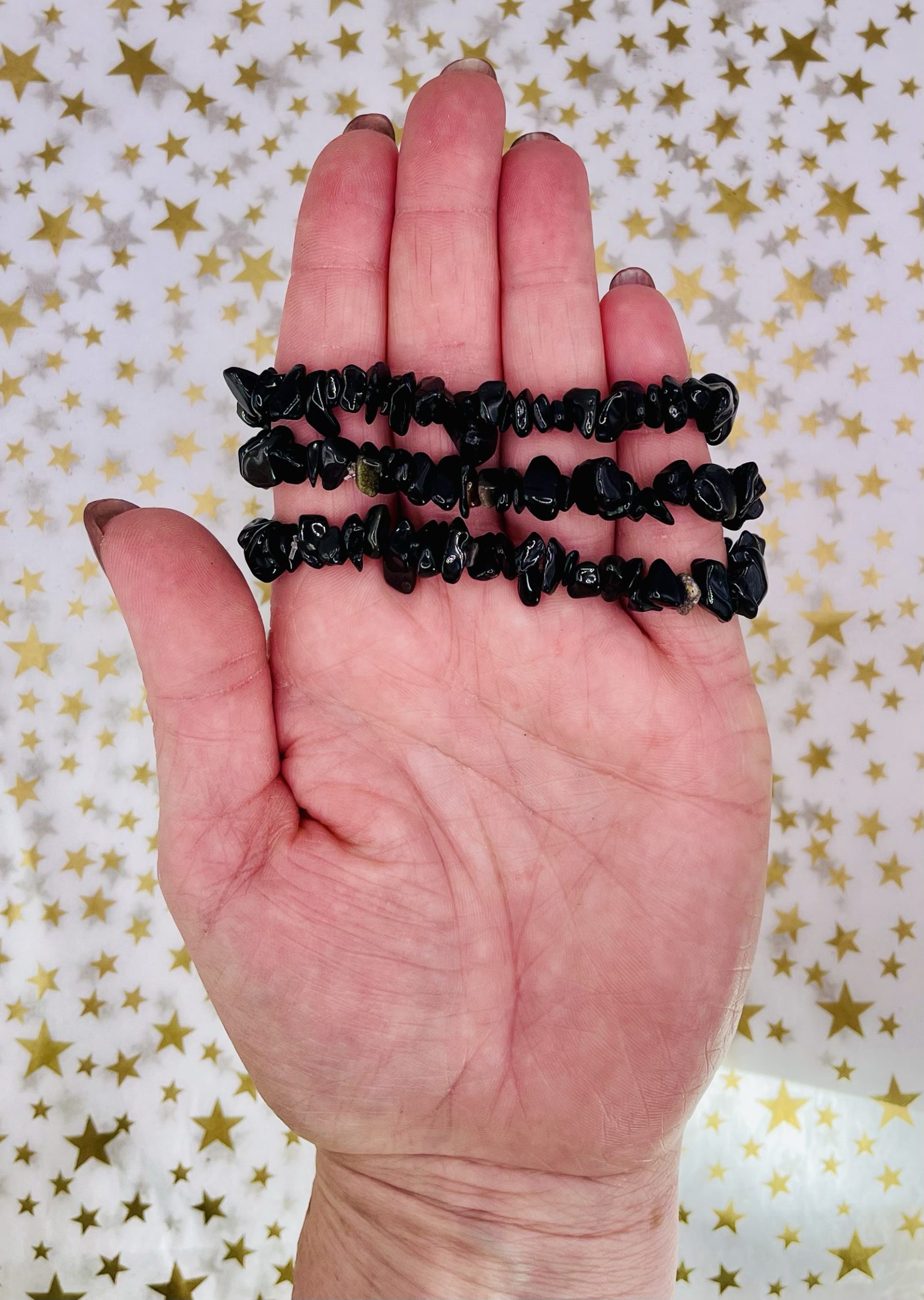 Black Obsidian Chip Beacelet - Image 3