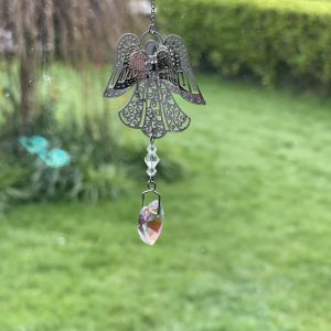 Hanging Angel with rainbow heart