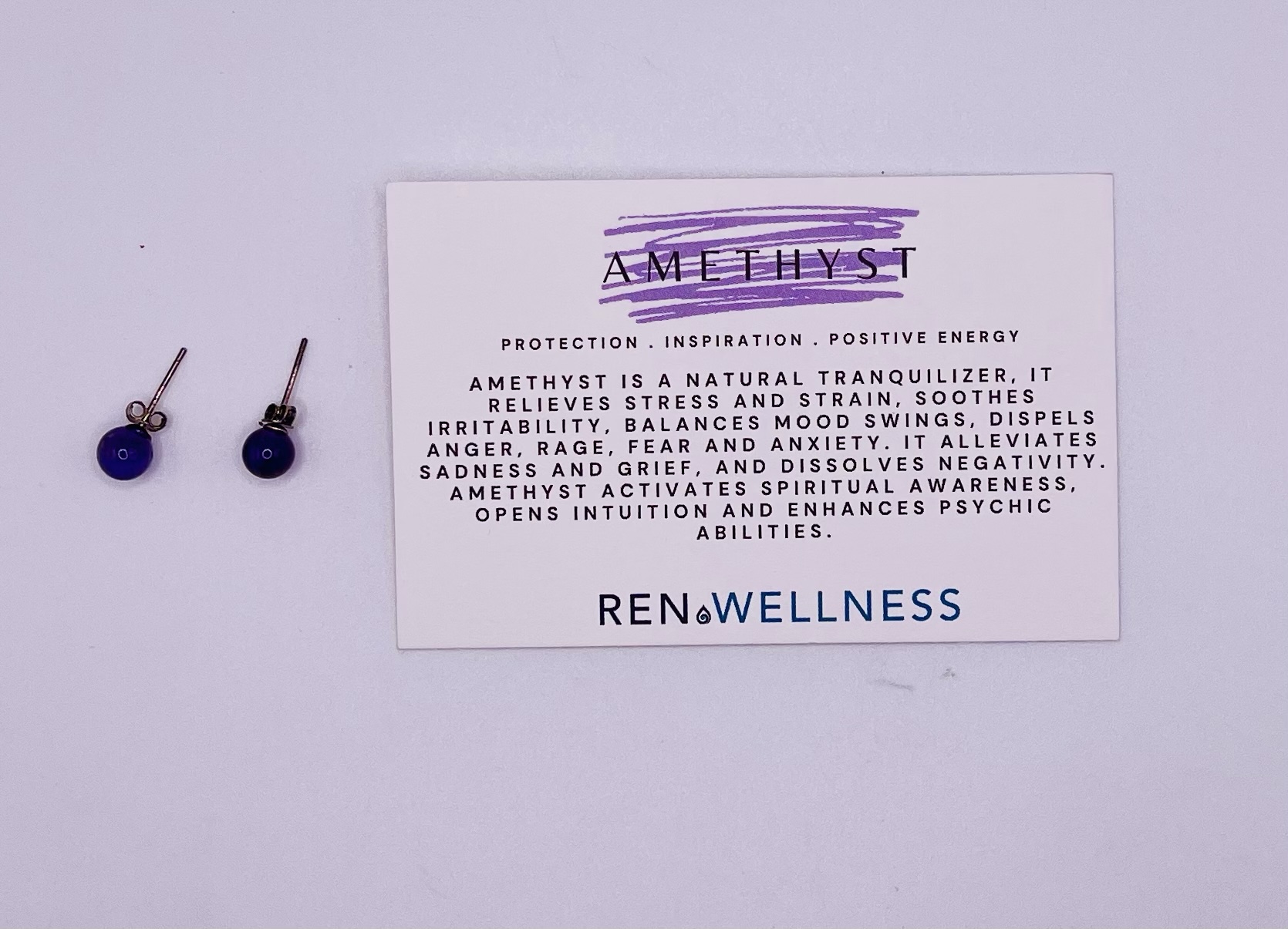 Amethyst Stud Earrings - Image 2