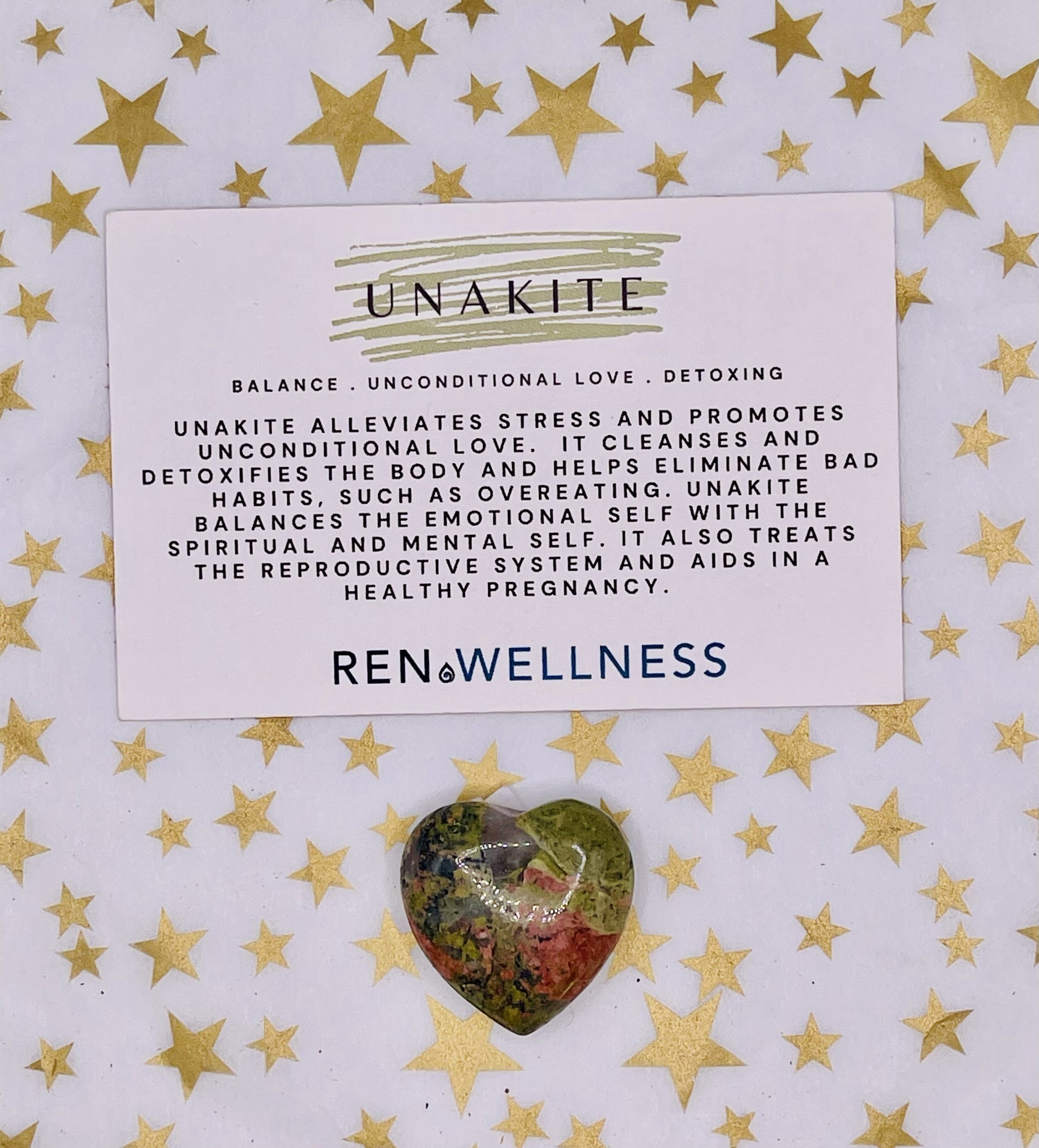 Unakite Heart Crystal