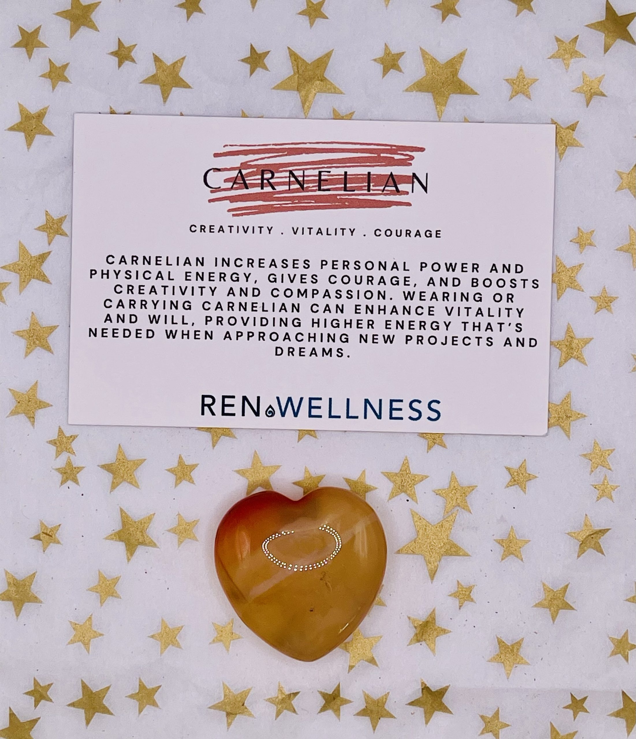 Carnelian heart shaped crystal - Image 3