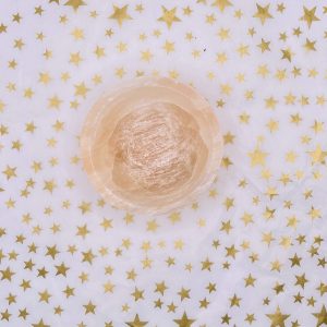 Selenite (Orange) round bowl